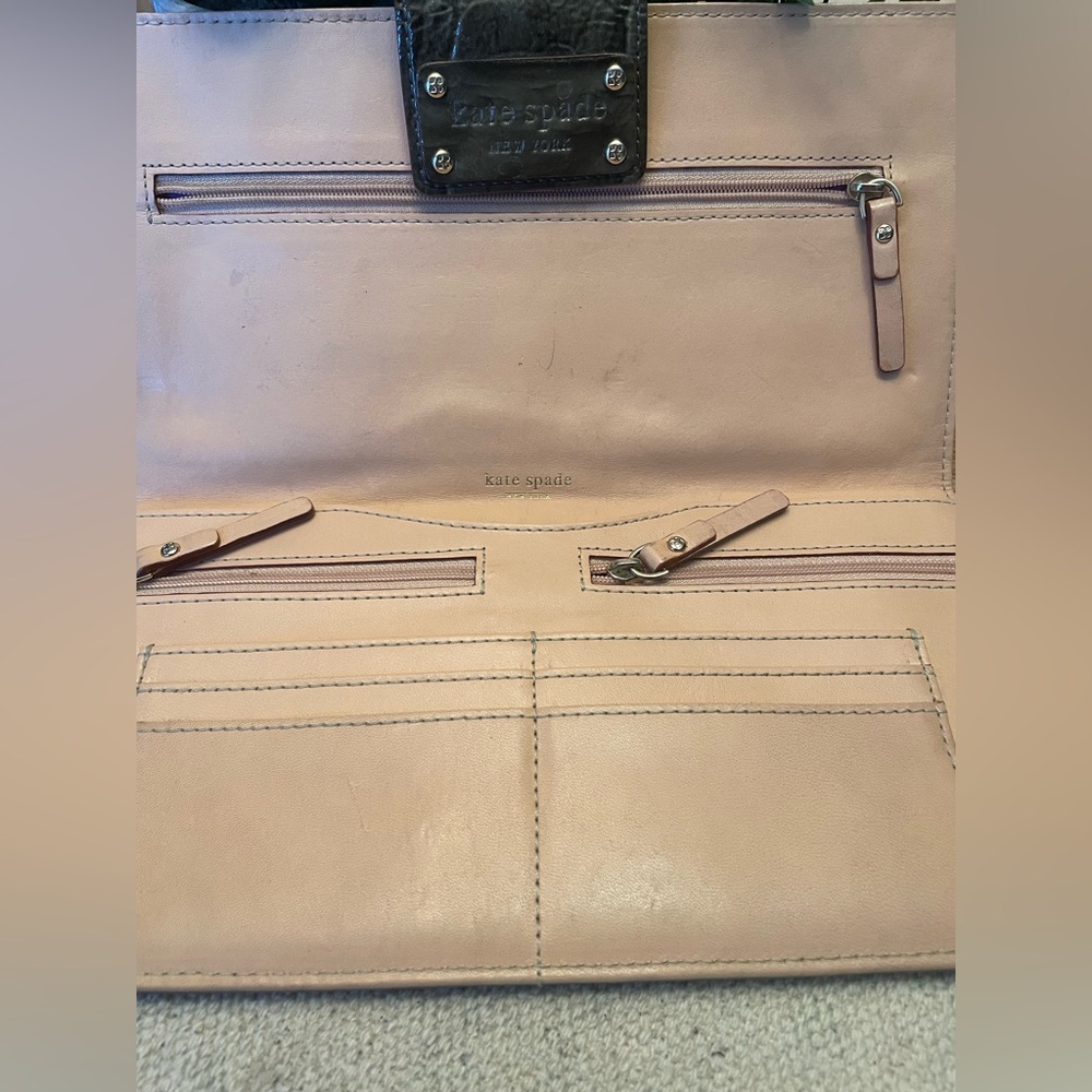 Kate Spade Rialto Place Neda Clutch / Olive Green Croc-Embossed / Vintage - Picture 4 of 11